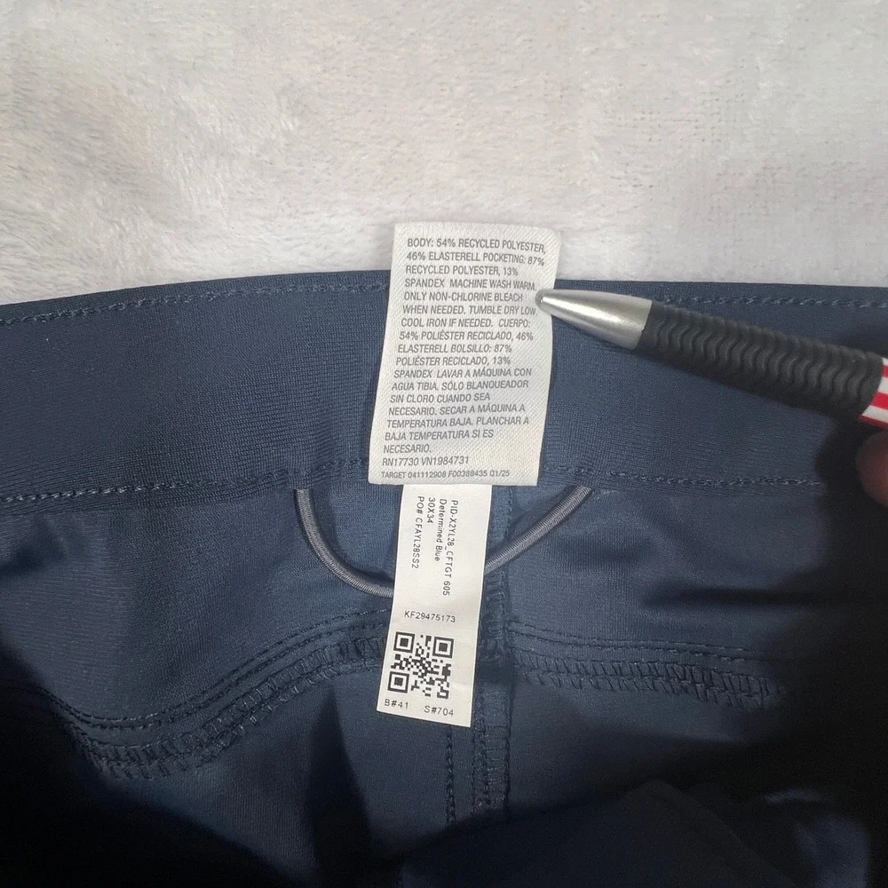 All in Motion Mens Golf Pants Navy 32x34 Slim Straight Stretch Performance
